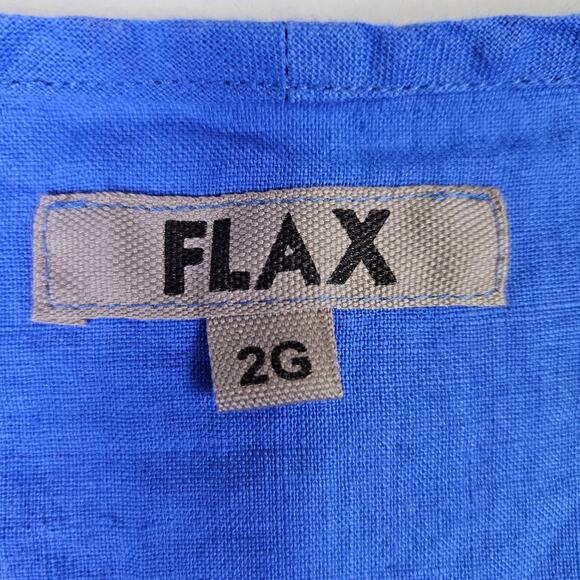 FLAX Designs Linen Top Womens 2G Blue Lagenlook Tunic Oversized Boho Shirt 24W - Picture 8 of 14